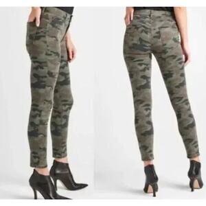 Hudson Womens Barbara High Waist Camo Super Skinny Jeans Brown Green Size 26